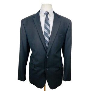 CARAVELLI Mens 46R Solid Black Super Soft Blazer Sport Coat Suit Jacket